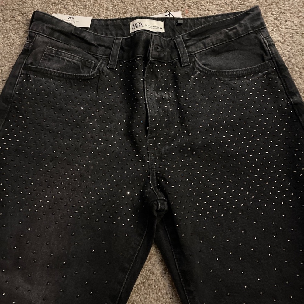 Zara Slim Rhinestone Jeans